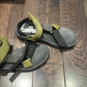 Camper Black and Green Sandals